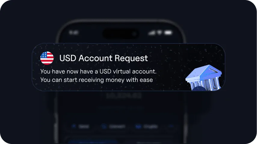 Virtual account request interface