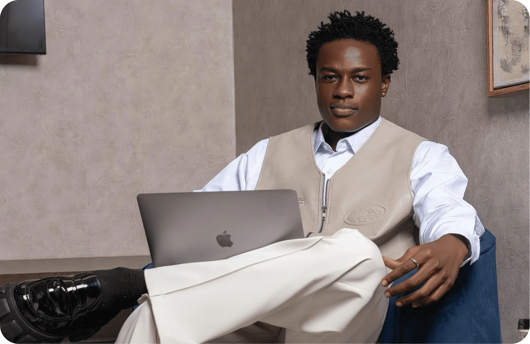 Creator working on a laptop