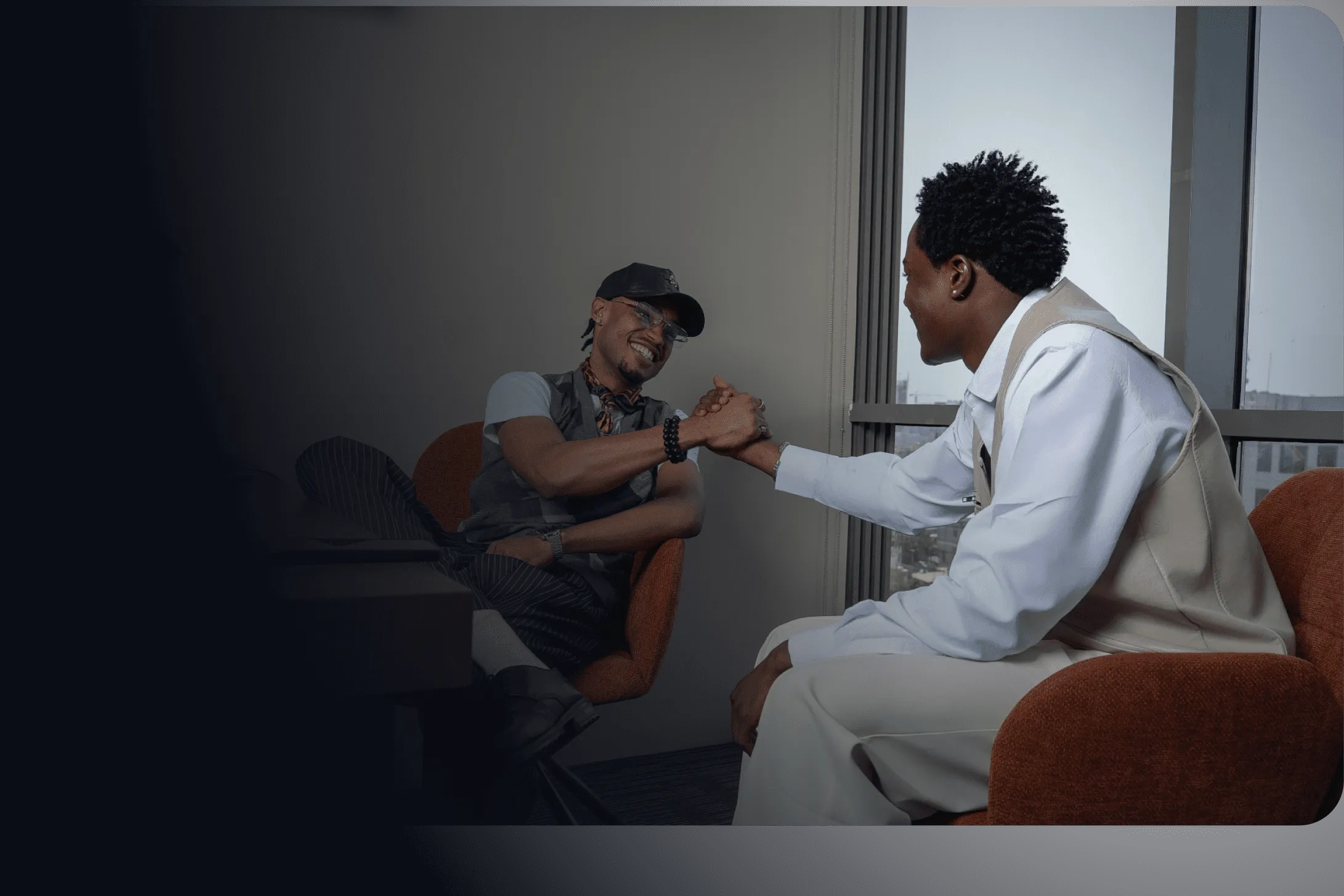 Business owners shaking hands