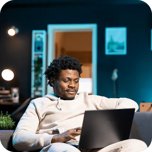 Freelancer working on a laptop indoors