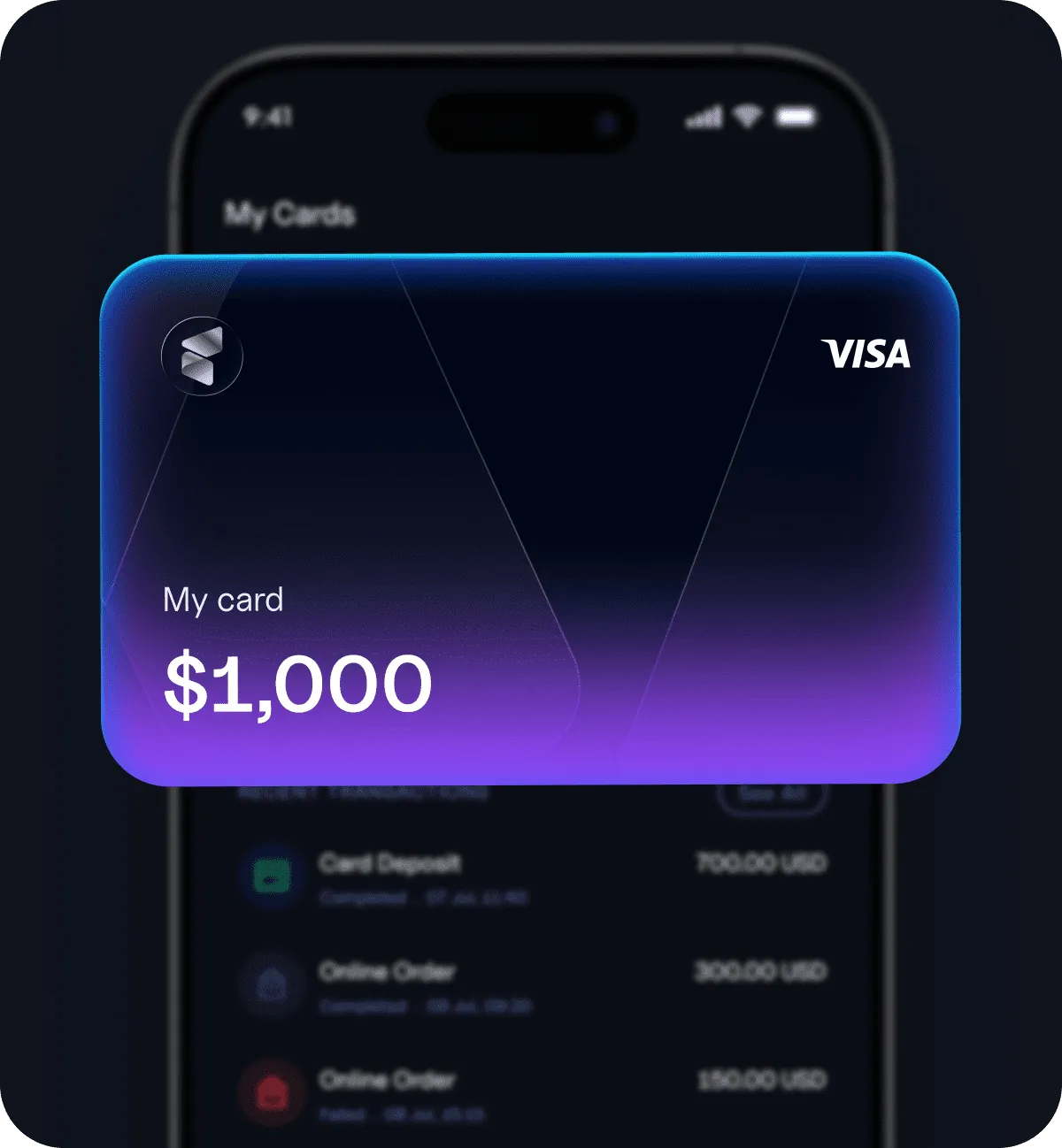 Vban virtual card on phone