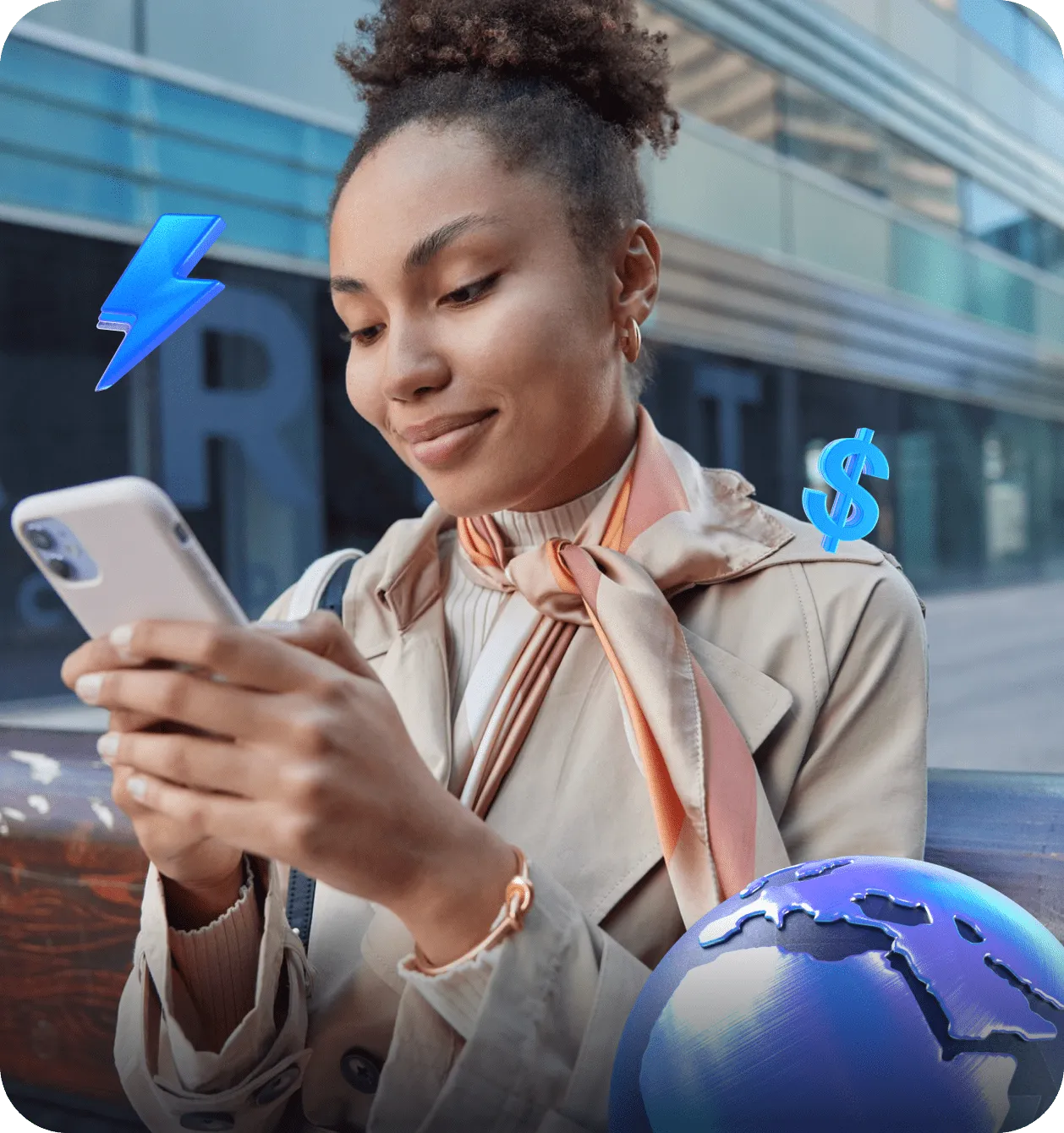 Entrepreneur using Vban financial tools on a mobile phone